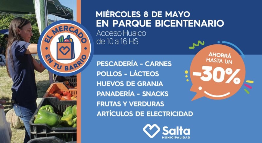 Se realizará una nueva edición de “El mercado en tu barrio” en zona norte
