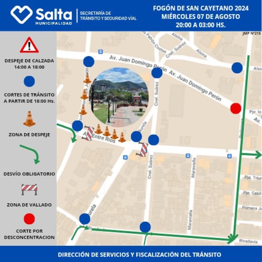 Se pondrá en funcionamiento un operativo de tránsito por el Fogón de los Trabajadores