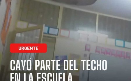 Cayó parte del techo en la escuela República Argentina 
