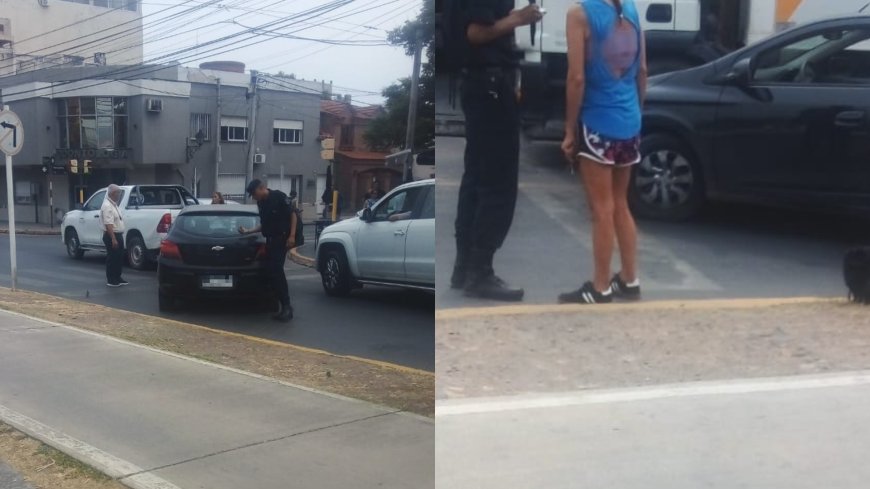 ACCIDENTE EN AVENIDA BICENTENARIO: CONDUCTORA SE SUBE A PLATABANDA Y CHOCÓ CAMIONETA