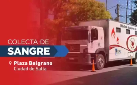 Mañana habrá colecta de sangre de todo grupo y factor en la plaza Belgrano