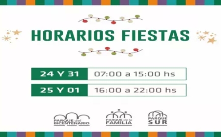 Parques Urbanos y El Préstamo: horarios de Navidad y Año Nuevo
