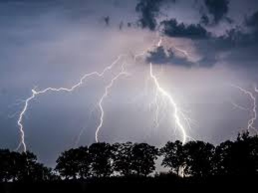 TORMENTA  - Cayó un rayo en la plaza 9 de julio