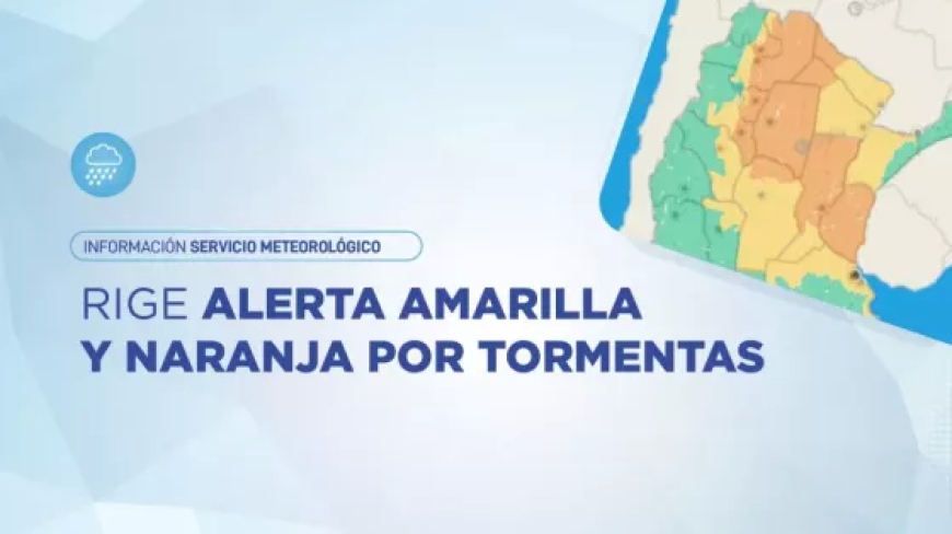 Estado del tiempo en Salta: rige alerta amarilla y naranja por tormentas