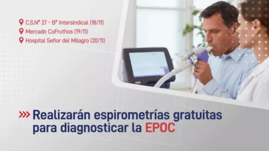 Realizarán espirometrías gratuitas para diagnosticar la EPOC