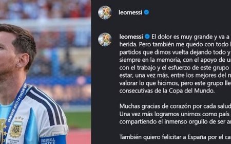 UN GRANDE : El conmovedor posteo de Lionel Messi tras la derrota de Argentina en la final