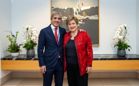 Kristalina Georgieva llegó al Ministerio de Economía y se reúne con el ministro Luis Caputo