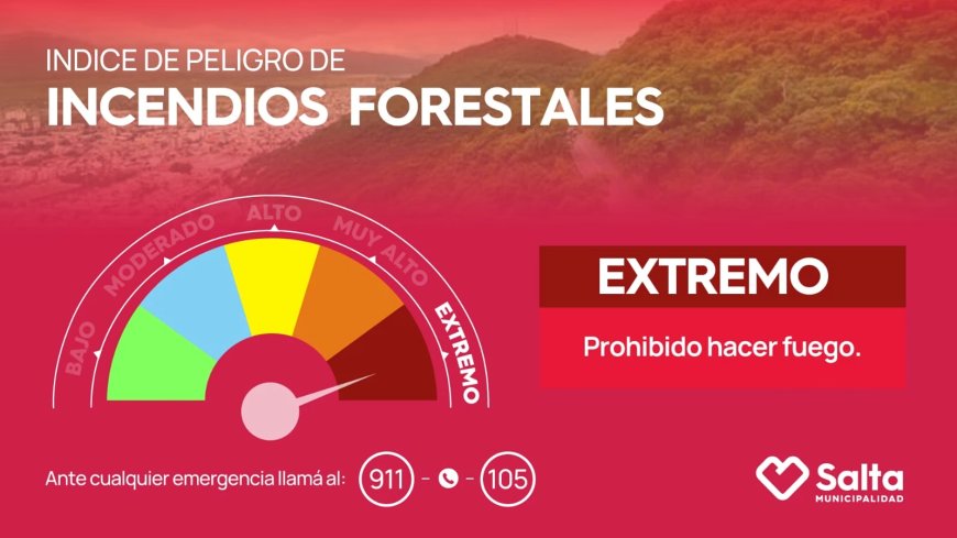 ALERTA ROJA - La Municipalidad recomienda aumentar los cuidados por la alerta por vientos e incendios.....