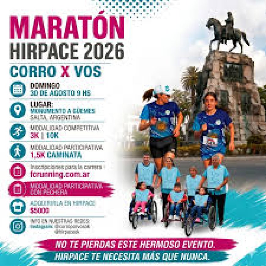 HIRPACE realizará su tradicional maratón y convoca a toda la comunidad salteña